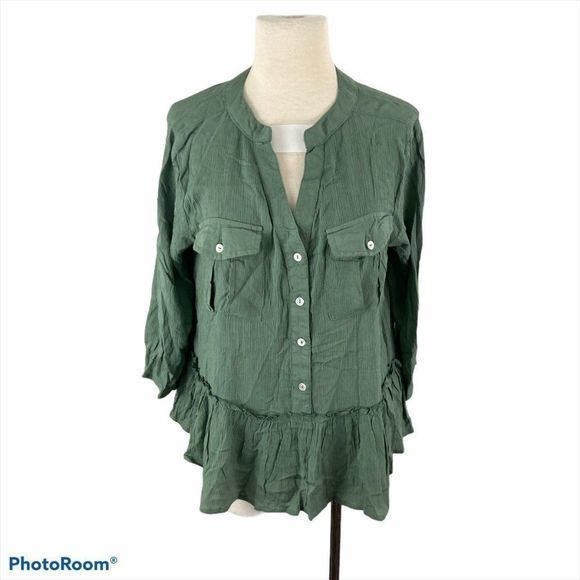NWT DEREK HEART Green Boho Shirt‎ (M) - Picture 9 of 9
